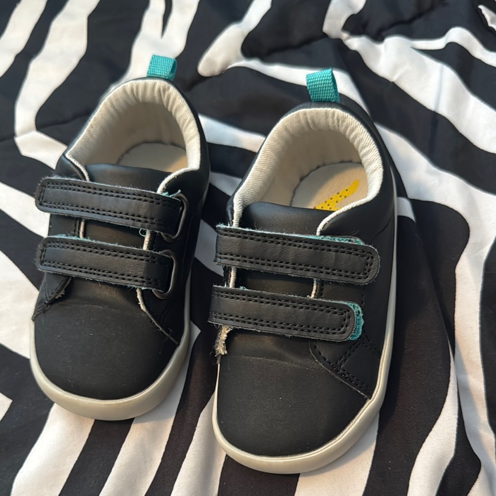 Black and Teal Kids Shoes
